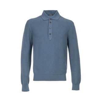 Ermenegildo Zegna Oasi Cashmere Polo - Knitwear - Hombre - Azul - 2XL