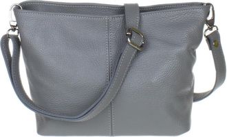 Girly HandBags Womens Genuine Soft Leather Shoulder Bag Medium Dark Grey