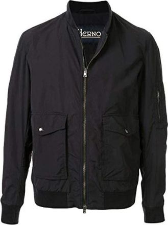 Herno Bomberjack met gebreide mouwen - Heren - Bomber jackets - Blauw - 2XL - Jassen