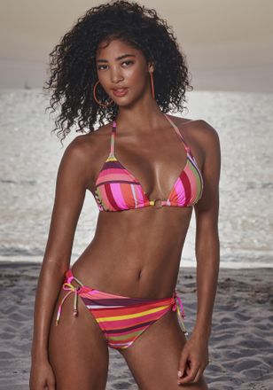 Bruno Banani Triangel-Bikini BRUNO BANANI, Damen, Gr. 34, Cup A/B, orange (orange bedruckt), Obermaterial: 80% Polyester, 20% Elasthan. Futter: 100% Polyamid, bedr