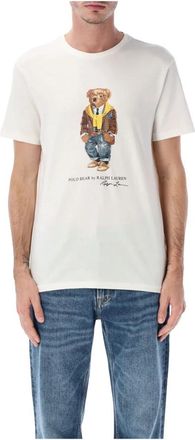 Ralph Lauren Hudson Valley Bear T-Shirt - Heren - T-shirts - Wit - S - Katoen - Tops