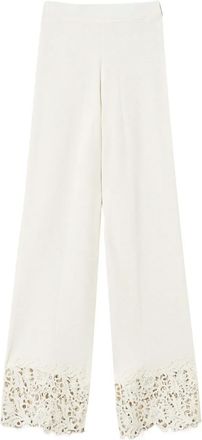 Twin-Set Pantaloni con inserti in pizzo - Bianco