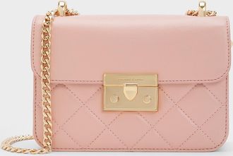 Charles & Keith Alva Quilted Chain-Handle Bag