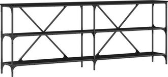 vidaXL Mesa Consola con estante Roble negro 200 x 30 x 75 cm Vidaxl