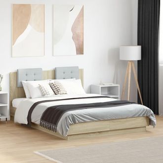 vidaXL Vidaxl - Cama Con Cabecero Madera De Ingenier&iacute;a Roble Sonoma 120x190 Cm