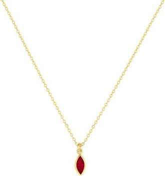 Set & Stones Marquise Birthstone Charm Necklace in Gold /January at Nordstrom