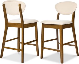 Best Choice Products Set of 2 Counter-Height Bar Stools, Armless W/Upholstered Seat Cushion & Backrest