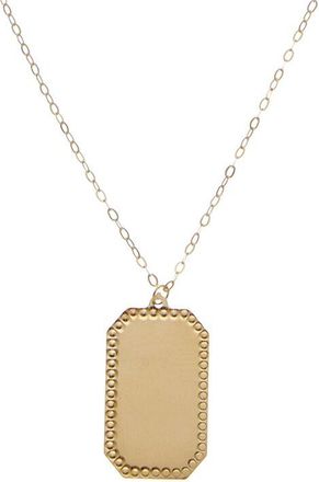 Italian Gold, Inc 10K Rectangular Border Plaque Pendant Adjustable Necklace