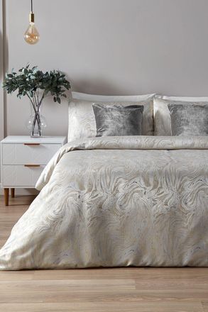 Riva Paoletti Marble Metallic Jacquard Duvet Cover Set in Metallics | Size: King