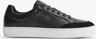 Reiss WomenS Ashley Low Top Leather Sneaker In Black & White