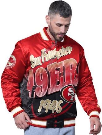 Starter Mens Starter Scarlet San Francisco 49ers Pass Rush Varsity Full-Snap Jacket at Nordstrom, Size Xx-Large