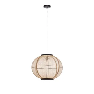 Lindby Lindby L&aacute;mpara Colgante aurinil En Marr&oacute;n De Textura, Tela, Tejido, Seda