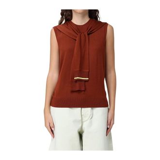 Paul Smith Top en Merino Stretch - Knitwear - Mujer - Marr&oacute;n - XL