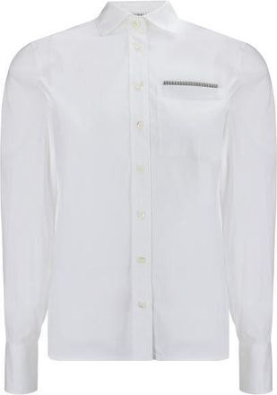 Brunello Cucinelli White Cotton Dress Womens Shirt