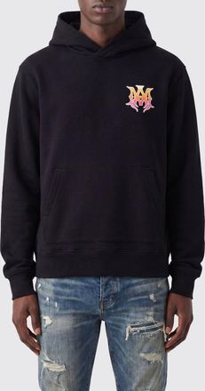 Amiri Felpa con cappuccio in cotone con logo stampato e tasca a marsupio