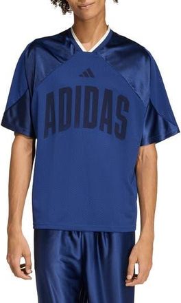adidas Stadium Graphic Mesh T-Shirt in Dark Blue/Off White at Nordstrom Rack, Size Xx-Large