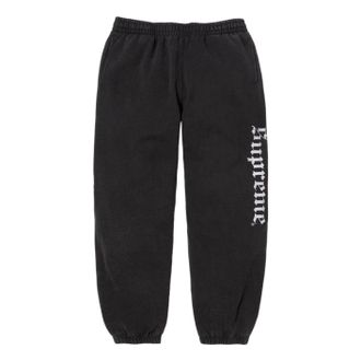 SUPREME FW25 Washed Old English Sweatpant Black SUP-FW25-190-BLK