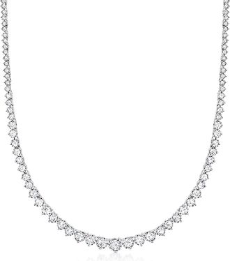 Ross-Simons Graduated Lab-Grown Diamond Tennis Necklace in Sterling Silver