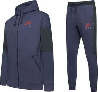 Nike Air Mens Zip Through Tracksuit Navy Cotton - Size X-Large
