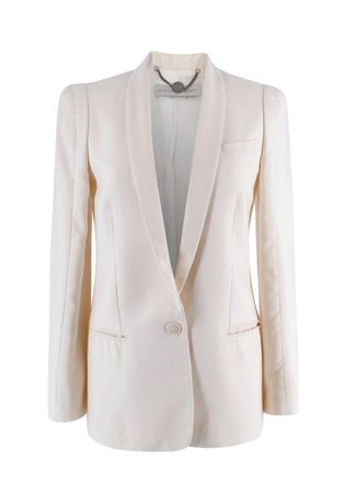 Stella McCartney Cream Wool Blend Single Breasted Blazer Size XS