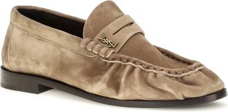 Saint Laurent Womens Le Loafer Suede Loafers City Nude
