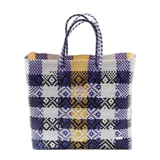Lola's Bag Womens Medium Tote Bag In Purple/ Yellow