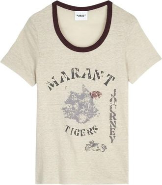 Isabel Marant Kiliann T-shirt - Dames - Tops - Beige - Maat: S Linnen