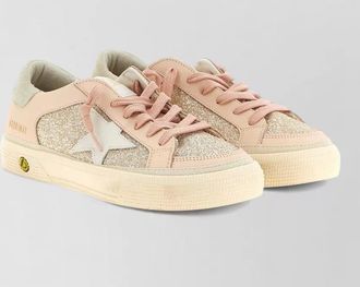 Golden Goose leather glitter low-top sneakers