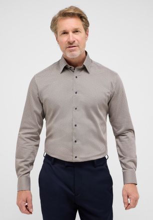Eterna Langarmhemd ETERNA MODERN FIT, Herren, Gr. 39, Normalgr&ouml;ssen, braun (dunkelbraun), Twill, 100% Baumwolle, tailliert, Manschette, Hemden Langarmhemd, N