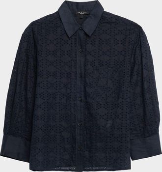 Rag & Bone Lucia Embroidered Button-Front Shirt