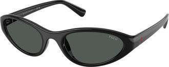 Polo Ralph Lauren Ovale Zonnebril - Heren - Accessoires - Zwart - Maat: 55 MM