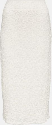 Vince Smocked cotton-blend midi skirt