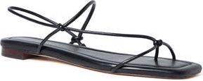 Loeffler Randall Eleanor Strappy Flat Leather Sandal in Black at Nordstrom Rack, Size 11.5