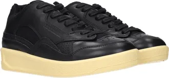 Jil Sander Leather Low Top Sneakers - Black