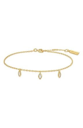 Ania Haie Sparkling Triple Station Bracelet in Shiny Gold at Nordstrom