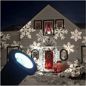 Trade Shop Trade Shop - Faretto Led Effetto Fiocco Neve Bianca Addobbi Natale Para External