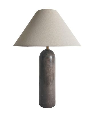 Deco Wood L&aacute;mpara de mesa de m&aacute;rmol en color natural y marr&oacute;n de 51cm