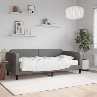 vidaXL Vidaxl - Sof&aacute; Cama Con Colch&oacute;n Tela Gris Oscuro 90x200 Cm
