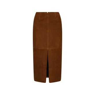 Rotate Suede Midi Pencil Skirt