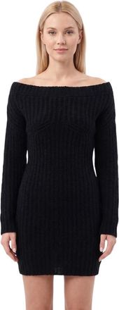 Dsquared2 Black Knitted Off Shoulder Mini Dress