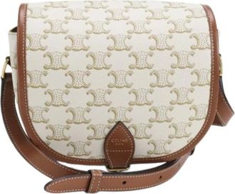 Celine Pre-owned Cross Body Bags, female, White, Size: ONE SIZE Pre-owned Vintage Shoulder Bag