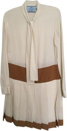 Prada Bicolour silk crepe drop waist dress Size XXS
