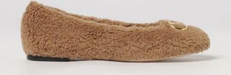 Valentino Garavani VLogo Shearling Ballet Flats with Round Toe and Leather Sole