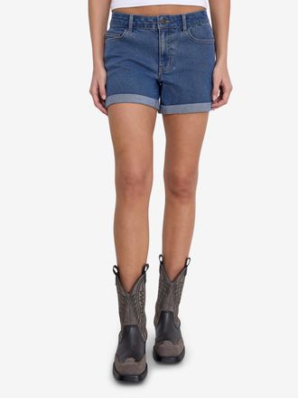 Noisy May Jeansshorts NOISY MAY NMDEBBY NW SLIM SHORTS VI518MB NOOS, Damen, Gr. XS (34), N-Gr, blau (medium blau denim), Denim/Jeans, Obermaterial: 75% Baumwoll