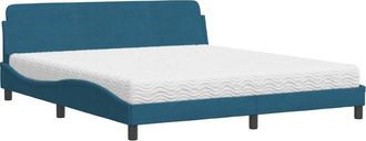 vidaXL Vidaxl - Cama Con Colch&oacute;n Terciopelo Azul 180x200 Cm