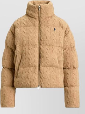 Polo Ralph Lauren wool cashmere cable knit quilted down jacket