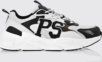 Plein Sport Sneakers basse in pelle e mesh con monogramma a contrasto