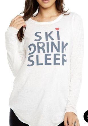 Chaser Ski Drink Sleep Tee In White