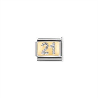 Nomination Unisex Celebrate Links Bracelet In 21 Glitter Silver
