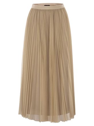 Fabiana Filippi Wijde geplooide rok van tule met gebreide riem